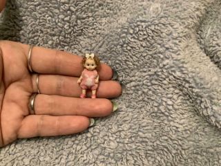 Miniature Handmade Mini 1/24th Half 1/2 Scale Baby Girl Toddler Ooak Dollshouse
