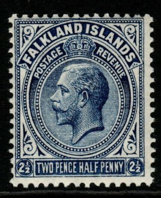 Falkland Islands Sg63 1912 2½d Deep Bright Blue Mtd