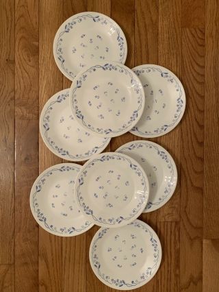 Set Of 4 Corning Ware Corelle Provincial Blue 6 3/4”bread Plates Blue Flowers