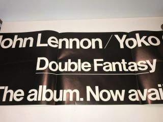 John Lennon 1980 Double Fantasy Rare Promo Poster 36”x12”