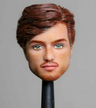 1/6 Custom Peeta Ken Repaint Head Only Ooak Aa Barbie Basics Ken Model Muse