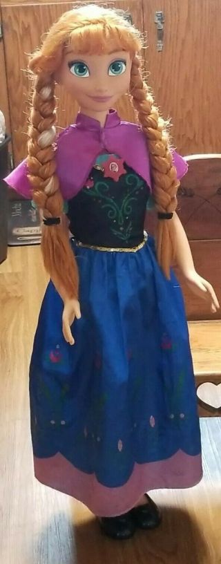 DISNEY.  Frozen Elsa & Anna Dolls - My Size Doll Shoes & Orig Clothes.  2014.  38” 6