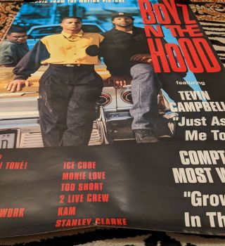 EX Rap/Hip - Hop Poster - BOYZ IN THE HOOD - OST - Ice Cube CMW Kam TOO SHORT 3