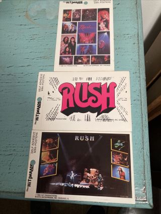 3 Vintage Rush Mini Poster Stickers From The Early 80’s