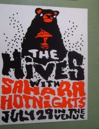 Hives 2004 Salt Lake City Utah Concert Poster Travis Bone W/ Sahara Hot Nights