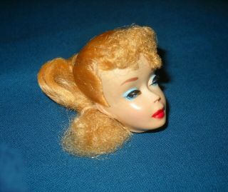 Vintage Ponytail Barbie 3 Blonde Blue Eyeshadow Great Paint Head Only