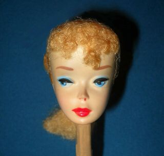 Vintage Ponytail Barbie 3 Blonde Blue Eyeshadow GREAT PAINT Head Only 3