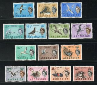 Ascension Island : 1963 Q.  E.  Ii Bird Definitive Set S.  G.  70 To 83 Fine