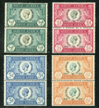 1935 Silver Jubilee South Africa Vertical Pairs Set Mounted