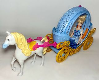 Disney Princess Cinderella Transforming Pumpkin Carriage Coach Horse & Doll