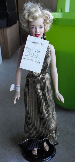 Rare Franklin Vinyl Marilyn Monroe Prototype Doll Dress 16 " Tall Look