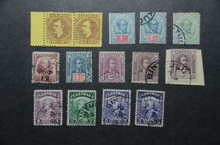 Sarawak Group Of Brooke Era Stamps Bintulu Postmarks