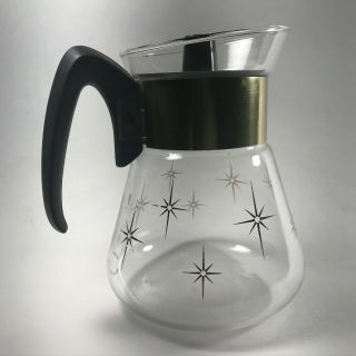 Vintage Corning Ware Atomic Starburst 6 Cup Glass Coffee/tea Pot