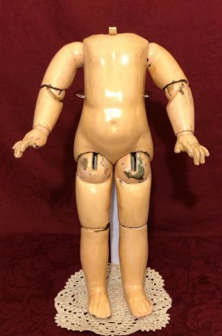 15 " Antique Jumeau Bebe Wood & Composition Doll Body Size 9