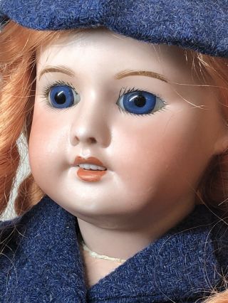 18” Antique SFBJ 60 B French Paris Made Gorgeous Redhead Girl Blue Glass Eyes S5 4