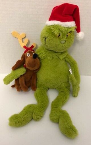 Manhattan Toy Grinch & Max 13 " Plush Set 2018 Dr Seuss Christmas Stuffed Pair