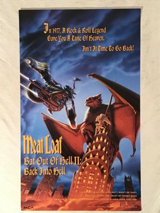 Meat Loaf 1993 Promo Poster Bat Out Of Hell Ii
