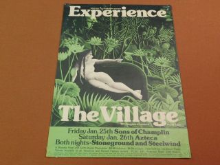 SONS OF CHAMPLIN Rare 1974 Rock SF Concert Poster AZTECA Experience The Village 3