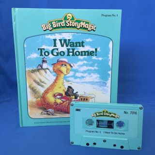 Vintage Big Bird Story Magic Book And Cassette 1980s I Want To Go Home