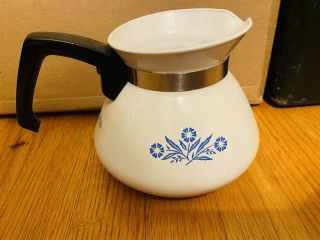 Vintage Corning Ware Coffee Tea Pot P - 104 6 Cup Blue Cornflower