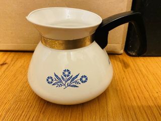 Vintage Corning Ware Coffee Tea Pot P - 104 6 Cup Blue Cornflower 2