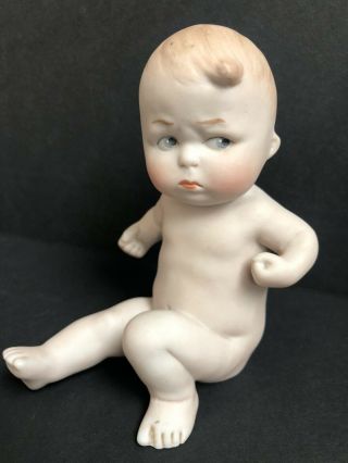 Antique German Gebruder Heubach 9744 Bisque Grumpy Boy Doll