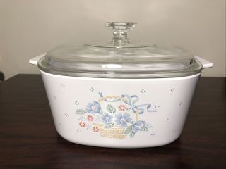 Corning Ware Country Cornflower Casserole Dish 3 Liter With Lid 8 25 A - 3 - B