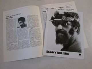 Sonny Rollins Press Kit For 1976 Lp Album The Way I Feel Jazz Tenor Saxophonist