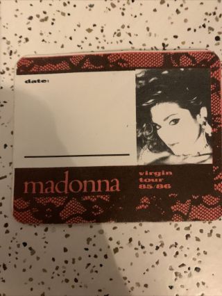 Madonna Virgin Tour 85 86 Backstage Pass