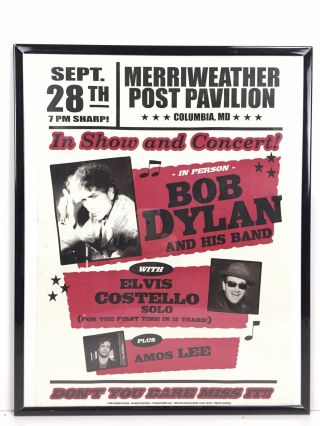 Bob Dylan Concert Poster Columbia Md Sept 28th 2007