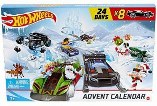 Hot Wheels Advent Calendar 24 Day Holiday Surprises With Cars And Accessories.