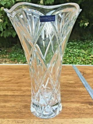 Marquis By Waterford Crystal 10 " Vase Made In Germany - Gorgeous Cut W Sticker