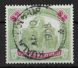 Federated Malay States 1904 - 1922 $2 Green & Carmine Sg 49 Cv £140