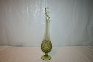 Fenton Colonial Green Hobnail Stretch Swung 16 - 1/4 " Flower Vase