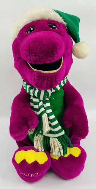 Vintage 1992 Barney The Dinosaur Christmas Plush 22 