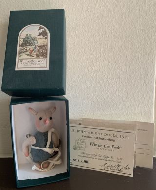 R.  John Wright Pocket Eeyore 3.  5” and Piglet Disney Winnie The Pooh Mohair 2
