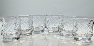 Set Of 6 Vintage Anchor Hocking Tang Clear Swirl Juice Tumbler Glasses 3 "