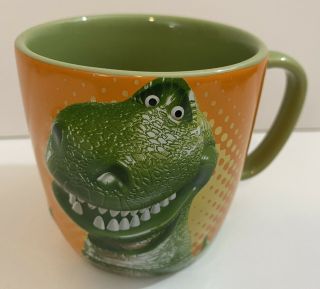 Disney Pixar Toy Story T - Rex 10 Oz Ceramic Coffee Mug Little Arms Big Roar Vguc
