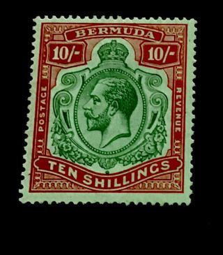 Bermuda Sg92 10/ - George V 1918 M/mint Cv £140