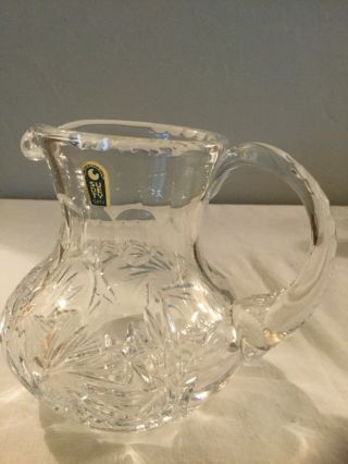 Vintage Sudety 24 Lead Crystal Hand Cut Pitcher Made In Poland