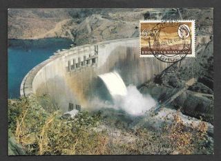 Rhodesia & Nyasaland,  1960 Postcard Of Kariba Dam,  With 6d Kariba Dam Stamp.