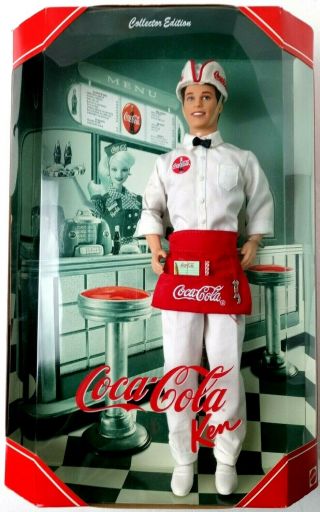 1999 Soda Shop Coca - Cola Ken 3rd In Series Mattel 25678 Collector Edition