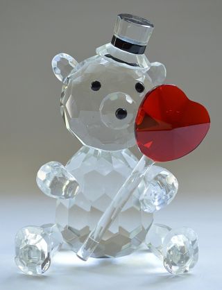 Shannon Crystal Designs Of Ireland Bear And Heart Hand - Made Crystal By Godinger
