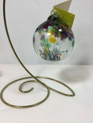 Kitras Art Glass 3 " Ball Ornament - Tree Of Enchantment - Blessings