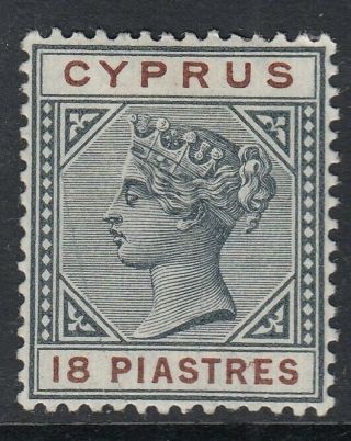 Cyprus 1894 18pi Greyish Slate & Brown Sg48 Fine & Fresh Mtd