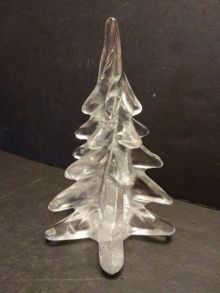 Vintage Toscany Japan Crystal Christmas Tree 7 1/2 Inch Clear Glass