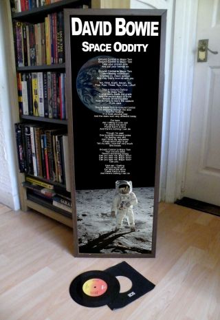 David Bowie Space Oddity Poster Lyric Sheet,  Rebel,  Ziggy,  Glam,  Aladdin Sane,  Mars