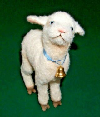 R.  John Wright White Lamb With Bell Usa Handmade