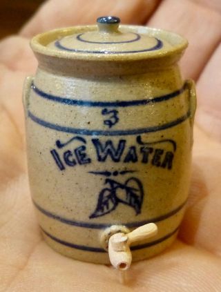 Igma Artisan Jane Graber Miniature Stoneware Rare Schooi Ice Water Jug: 1:12