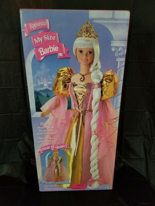 Mattel My Size Barbie Rapunzel Rare Complete Like Nib